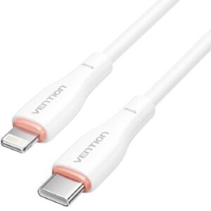 Cable USB Tipo-C Lightning Vention H28WF/ USB Tipo-C Macho - Lightning Macho/ 1m/ Blanco - Imagen 1