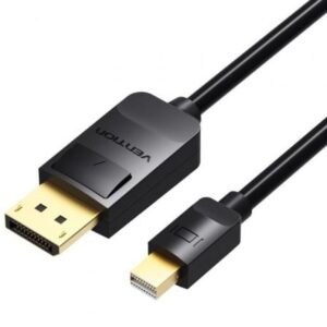 Cable Conversor Vention HAABH/ Mini DisplayPort Macho - DisplayPort Macho/ 2m/ Negro - Imagen 1