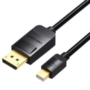 Cable Conversor Vention HAABI/ Mini DisplayPort Macho - DisplayPort Macho/ 3m/ Negro - Imagen 1