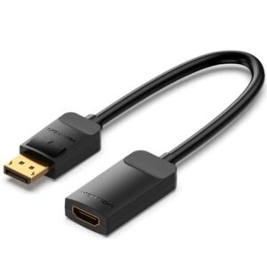 Cable Conversor Vention HBZBB/ DisplayPort Macho - HDMI 4K Hembra/ 15cm/ Negro - Imagen 1