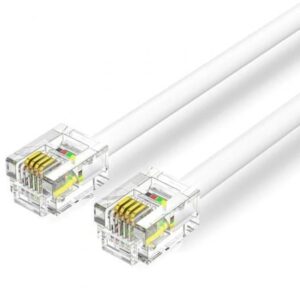 Cable de Teléfono RJ11 6P4C Vention IQBWJ/ 5m/ Blanco - Imagen 1