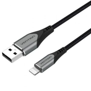 Cable USB 2.0 Lightning Vention LABHH/ USB Macho - Lightning Macho/ Hasta 12W/ 480Mbps/ 2m/ Gris - Imagen 1