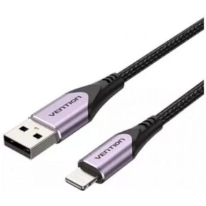 Cable USB 2.0 Lightning Vention LABVF/ USB Macho - Lightning Macho/ Hasta 12W/ 480Mbps/ 1m/ Morado - Imagen 1