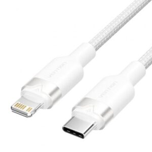 Cable USB Tipo-C Lightning Vention LALWF/ USB Tipo-C Macho - Lightning Macho/ 27W/ 480Mbps/ 1m/ Blanco - Imagen 1