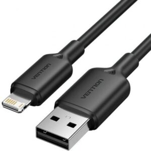 Cable USB 2.0 Lightning Vention LAMBF/ USB Macho - Lightning Macho/ 480Mbps/ 1m/ Negro - Imagen 1
