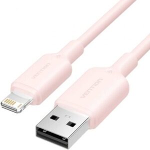 Cable USB 2.0 Lightning Vention LAMPF/ USB Macho - Lightning Macho/ 480Mbps/ 1m/ Rosa - Imagen 1