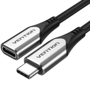 Cable Alargador USB 3.1 Tipo-C Vention TABHF/ USB Tipo-C Macho - USB Tipo-C Hembra/ Hasta 60W/ 5Gbps/ 1m/ Gris - Imagen 1