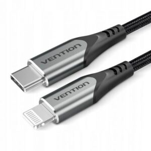 Cable USB 2.0 Tipo-C Lightning Vention TACHF/ USB Tipo-C Macho - Lightning Macho/ Hasta 27W/ 480Mbps/ 1m/ Gris - Imagen 1