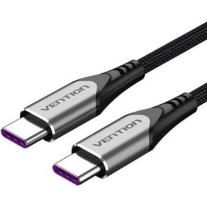 Cable USB 2.0 Tipo-C 5A 100W Vention TAEHH/ USB Tipo-C Macho - USB Tipo-C Macho/ Hasta 100W/ 480Mbps/ 2m/ Gris - Imagen 1