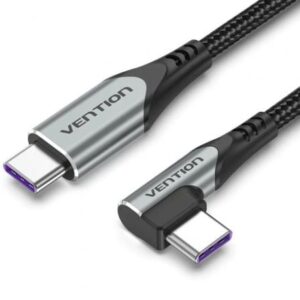 Cable USB 2.0 Tipo-C 90º Vention TAKHD/ USB Tipo-C Macho - USB Tipo-C Macho/ Hasta 100W/ 480Mbps/ 50cm/ Gris - Imagen 1