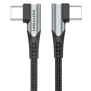 Cable USB 2.0 Tipo-C 90º Vention TANHD/ USB Tipo-C Macho - USB Tipo-C Macho/ Hasta 100W/ 480Mbps/ 50cm/ Gris - Imagen 1