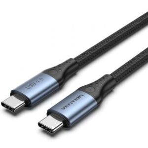 Cable USB 4.0 Tipo-C 5A Vention TAVHF/ USB Tipo-C Macho - USB Tipo-C Macho/ Hasta 240W/ 40Gbps/ 1m/ Gris - Imagen 1