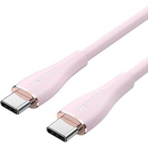 Cable USB 2.0 Tipo-C Vention TAWPG/ USB Tipo-C Macho - USB Tipo-C Macho/ Hasta 100W/ 480Mbps/ 1.5m/ Rosa - Imagen 1