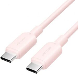 Cable USB 2.0 Tipo-C 3A Vention TRCPH/ USB Tipo-C Macho - USB Tipo-C Macho/ Hasta 60W/ 480Mbps/ 2m/ Rosa - Imagen 1