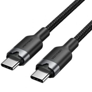 Cable USB 2.0 Tipo-C 3A Vention TRDBH/ USB Tipo-C Macho - USB Tipo-C Macho/ Hasta 60W/ 480Mbps/ 2m/ Negro - Imagen 1