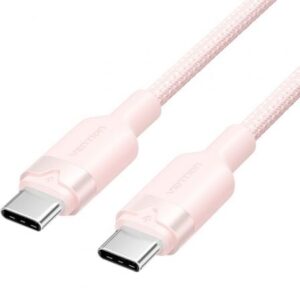 Cable USB 2.0 Tipo-C 3A Vention TRDPH/ USB Tipo-C Macho - USB Tipo-C Macho/ Hasta 60W/ 480Mbps/ 2m/ Rosa - Imagen 1