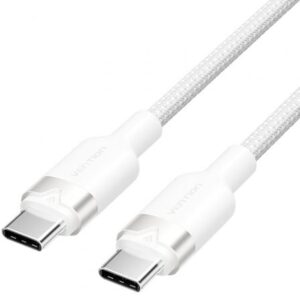 Cable USB 2.0 Tipo-C 3A Vention TRDWH/ USB Tipo-C Macho - USB Tipo-C Macho/ Hasta 60W/ 480Mbps/ 2m/ Blanco - Imagen 1