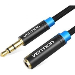 Cable Estéreo Vention VAB-B06-B100-M/ Jack 3.5 Macho - Jack 3.5 Hembra/ 1m/ Negro - Imagen 1