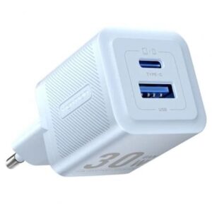Cargador de Pared GaN Vention FEQL0-EU/ 1xUSB Tipo-C/ 1xUSB/ 30W - Imagen 1