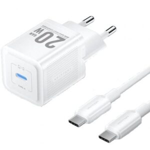 Cargador de Pared GaN Vention TZ-FEPW0-EU-01/ 1xUSB Tipo-C + Cable USB Tipo-C/ 20W - Imagen 1