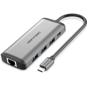 Docking USB Tipo-C Vention CNDHB/ 1xHDMI/ 3xUSB/ 1xUSB Tipo-C PD/ 1xRJ45/ 1xLector tarjetas/ Gris - Imagen 1