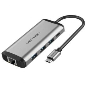 Docking USB Tipo-C Vention THAHB/ 1xHDMI/ 3xUSB/ 1xUSB Tipo-C PD/ 1xRJ45/ 1xLector tarjetas/ 1xAudio/ Gris - Imagen 1