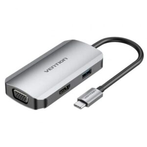 Docking USB Tipo-C Vention TOAHB/ 1xHDMI/ 1xVGA/ 1xUSB/ 1xUSB Tipo-C PD/ Gris - Imagen 1