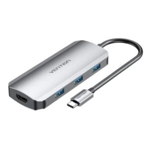 Docking USB Tipo-C Vention TODHB/ 1xHDMI/ 3xUSB/ 1xUSB Tipo-C PD/ Gris - Imagen 1