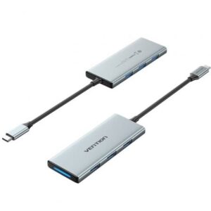 Docking USB Tipo-C Vention TOPHB/ 1xHDMI/ 3xUSB/ 1xLector Tarjetas SD y MicroSD/ Gris - Imagen 1