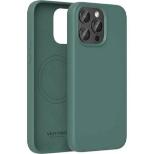 Funda Silicona con Magsafe Vention KUFG0-30/ Compatible con iPhone 15 Pro/ Verde Ciprés - Imagen 1