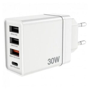 Cargador de Pared GaN Verbatim CHR-30EU2/ 1xUSB Tipo-C/ 3xUSB/ 30W - Imagen 1