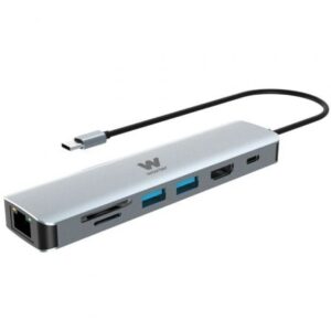 Docking USB Tipo-C Woxter PE26-181/ 1xHDMI/ 2xUSB/ 1xLector de Tarjetas/ 1xRJ45/ 1xMicroUSB/ Gris - Imagen 1